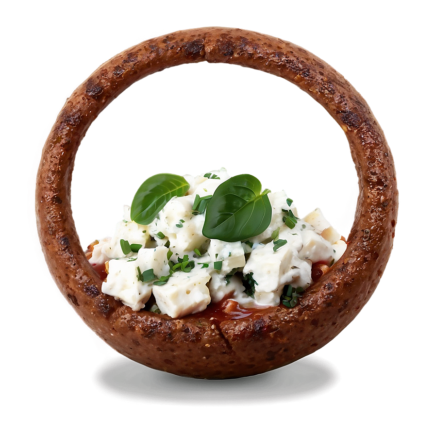 Meatball Bread Bowlwith Mozzarella PNG image