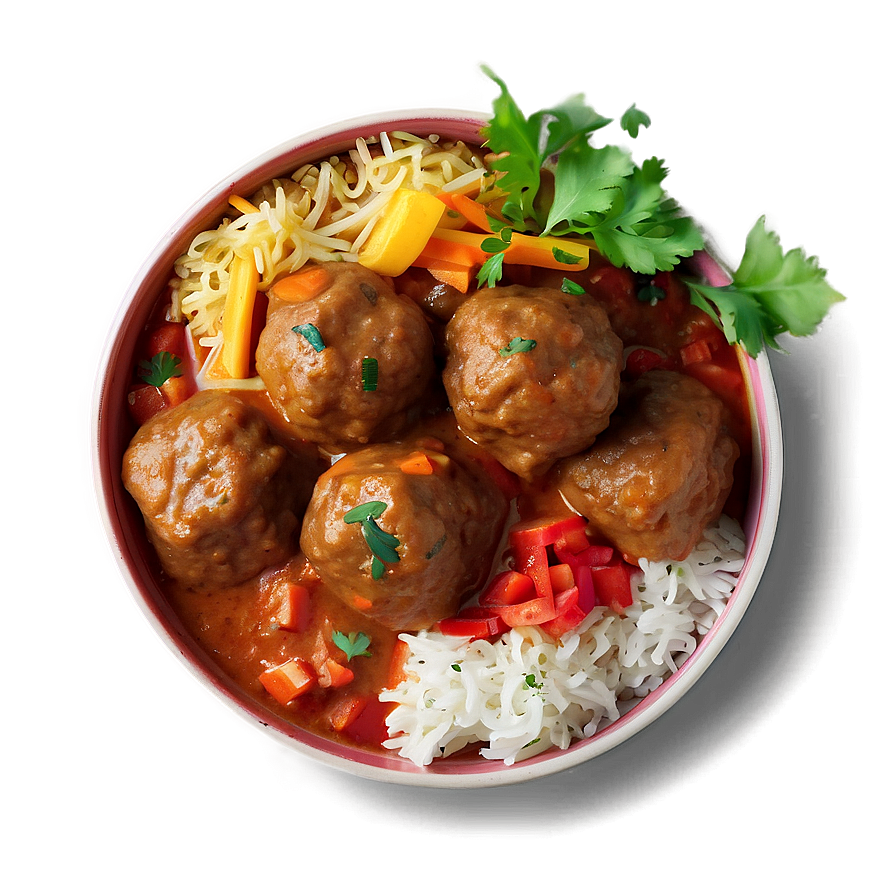 Meatball Curry Feast Png Mkh PNG image