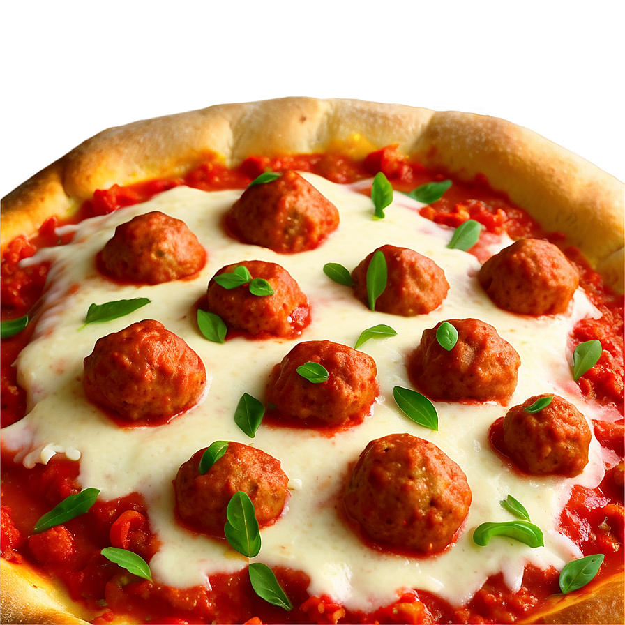 Meatball Marinara Pizza Png Jce PNG image