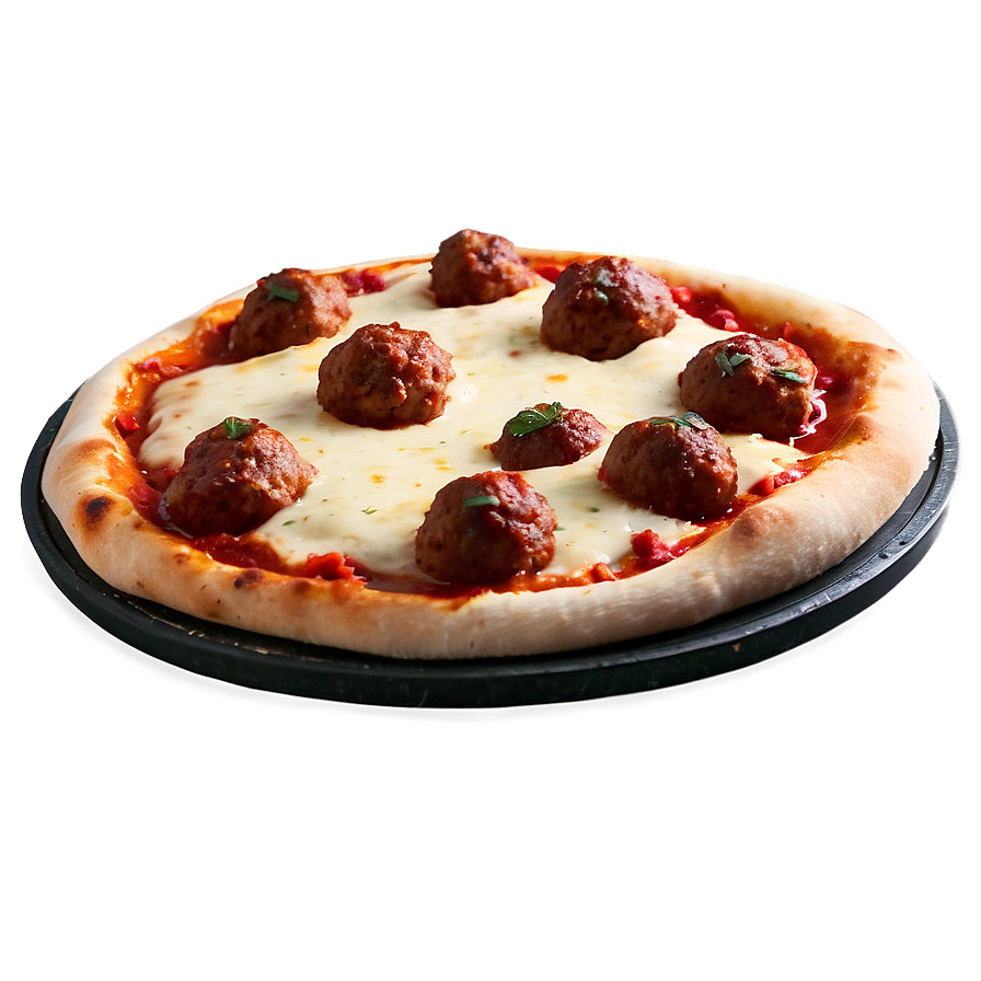 Meatball Topped Pizza Png Qrs83 PNG image