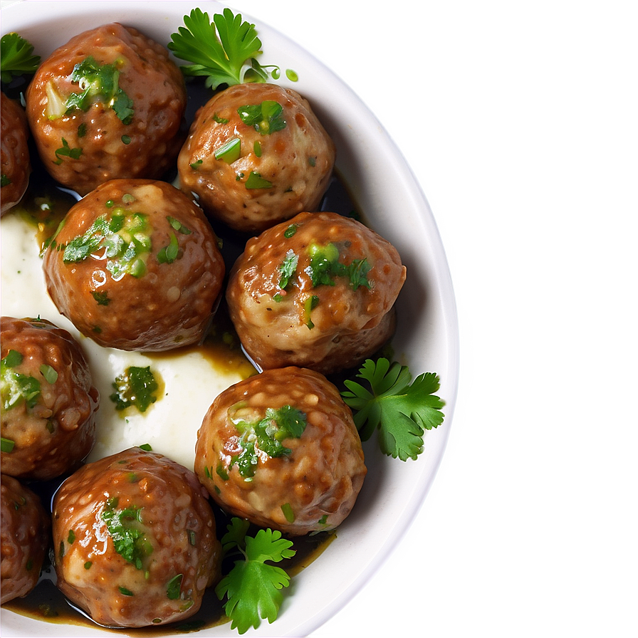 Meatball With Chimichurri Sauce Png 06242024 PNG image