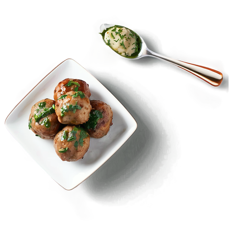 Meatball With Chimichurri Sauce Png Gqj PNG image