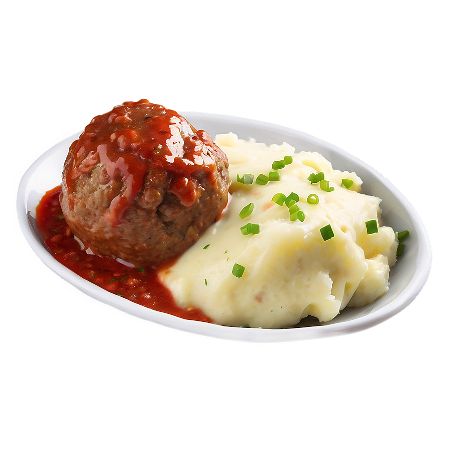 Meatball With Mashed Potatoes Png 06242024 PNG image