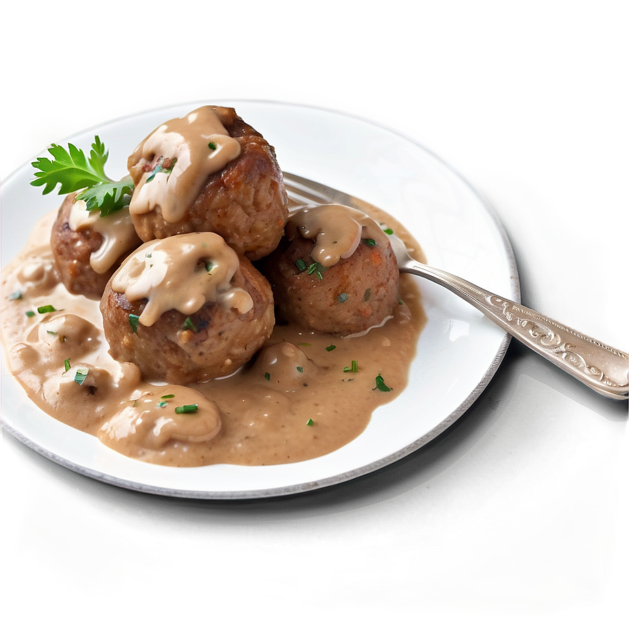 Meatball With Mushroom Gravy Png 29 PNG image