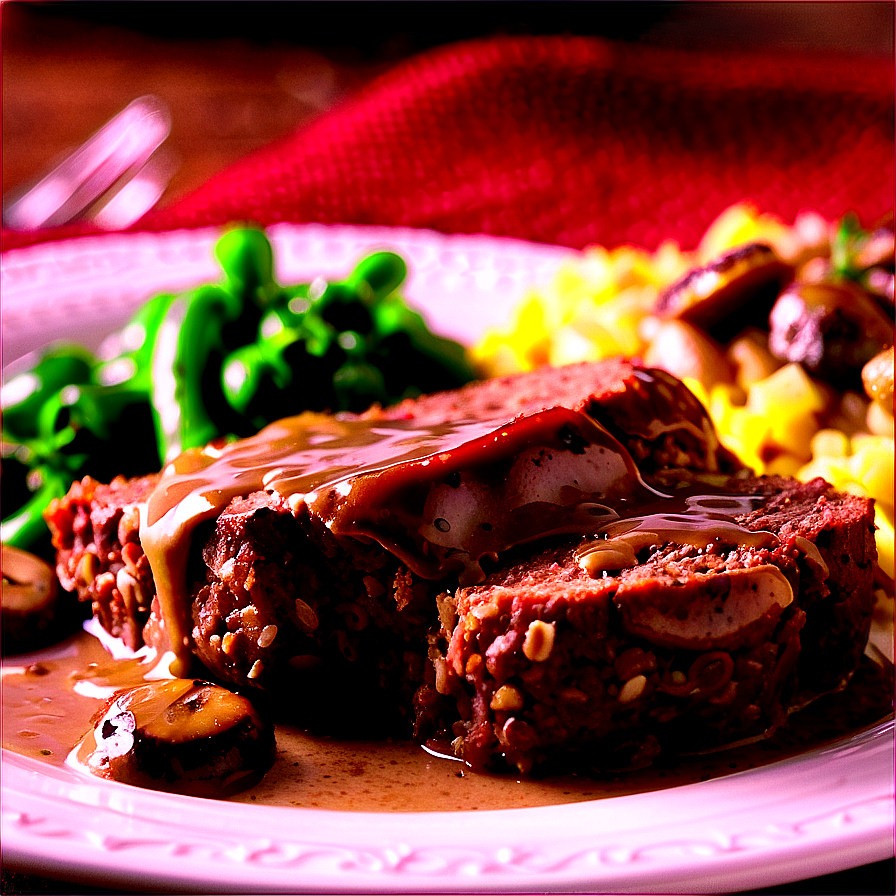 Meatloaf With Mushroom Gravy Png Khi61 PNG image