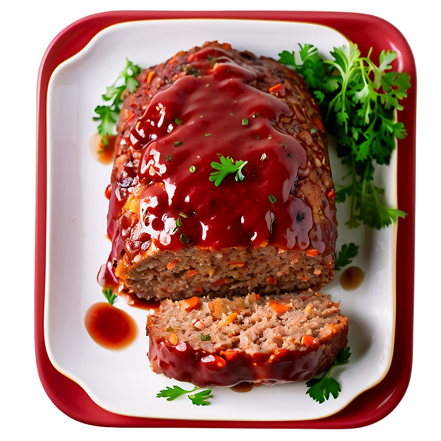 Meatloaf With Tangy Sauce Png Lkk PNG image