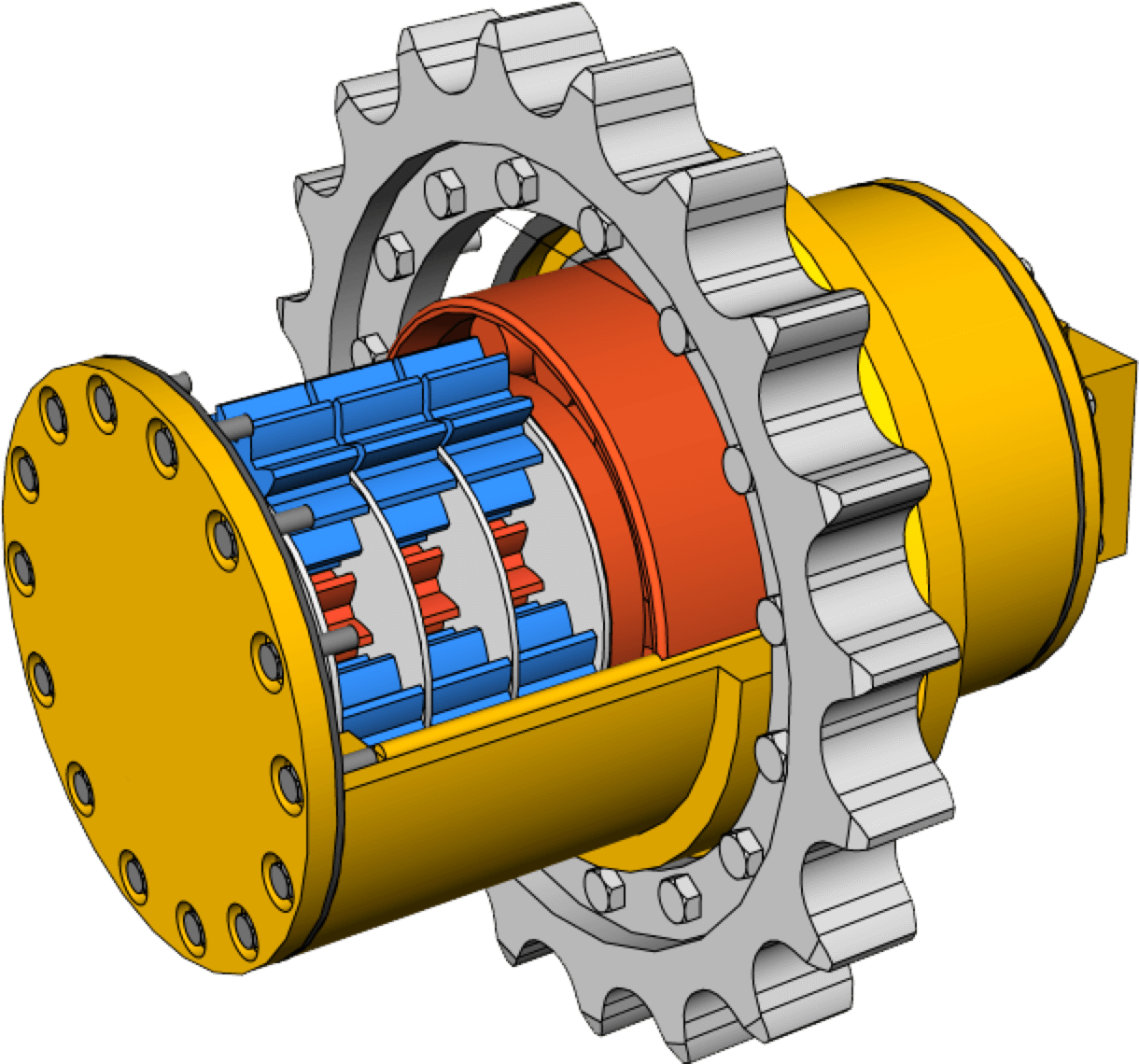Mechanical Planetary Gear System PNG image