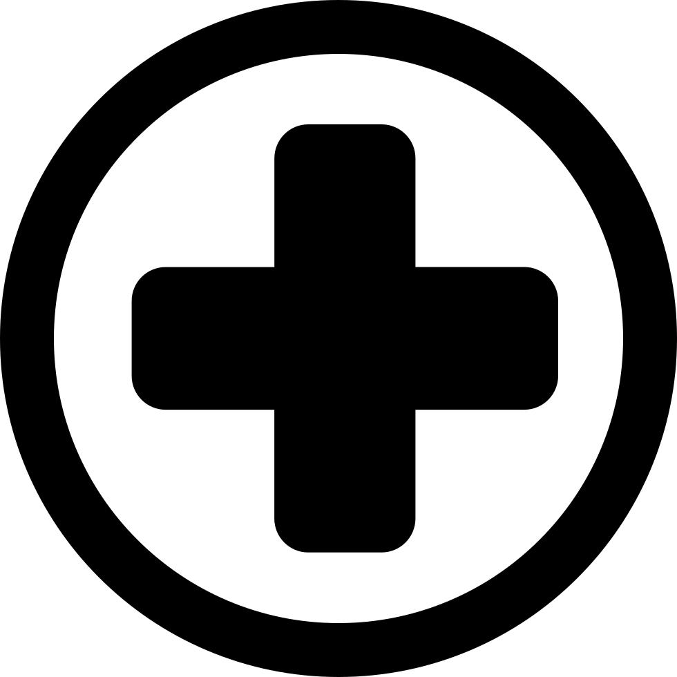 Medical Cross Symbol Blackand White PNG image