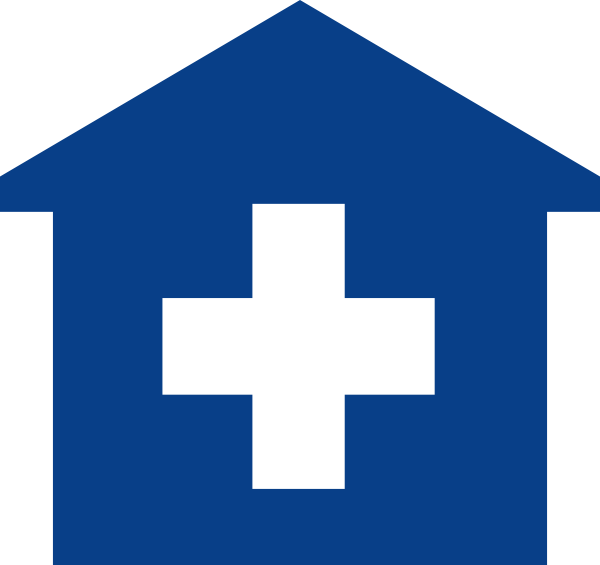 Medical_ House_ Symbol_ Blue_ Background PNG image