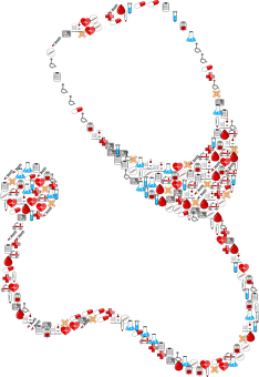 Medical Mosaic Stethoscope Art PNG image