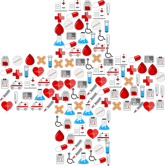 Medical Symbols Cross Composition PNG image