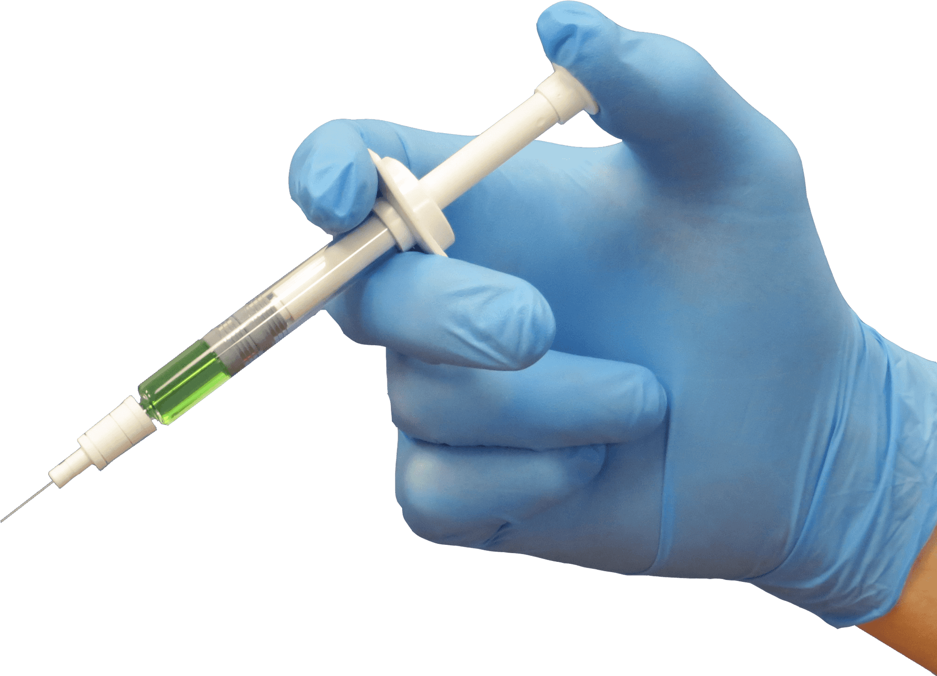 Medical Syringe In Hand Isolated PNG image