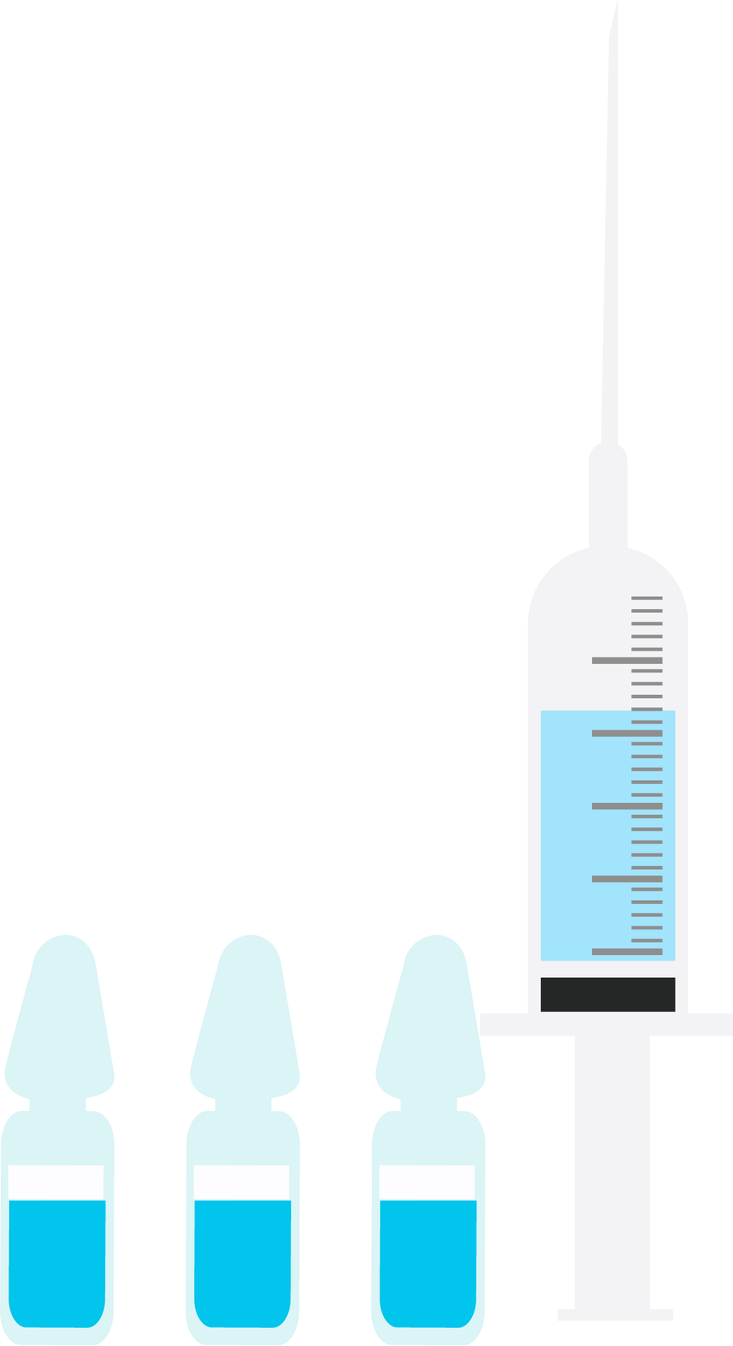 Medical Syringeand Vaccine Vials Vector PNG image