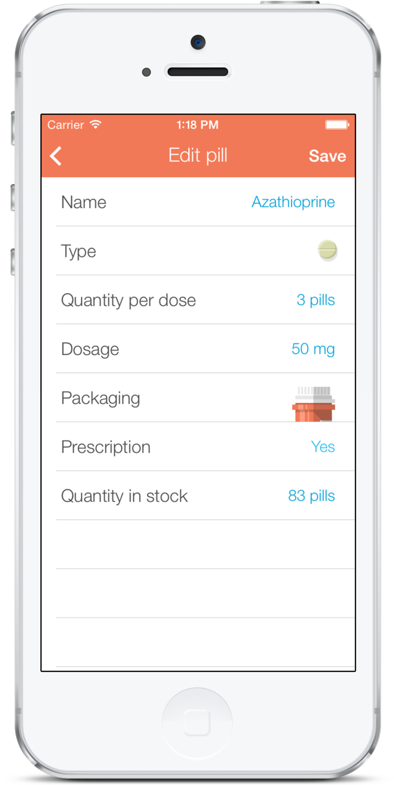 Medication Management App Screen PNG image