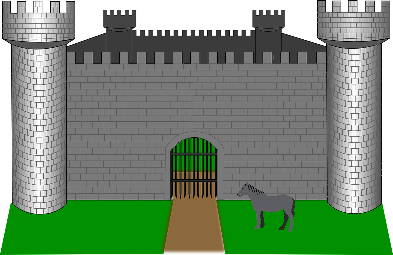 Medieval Castlewith Zebra PNG image