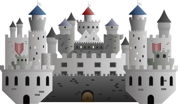 Medieval Fantasy Castle Illustration PNG image