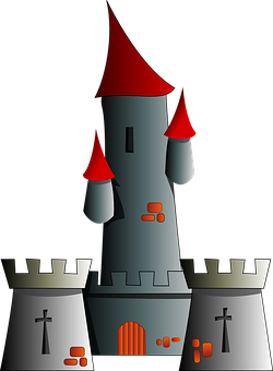 Medieval Fantasy Castle Illustration PNG image