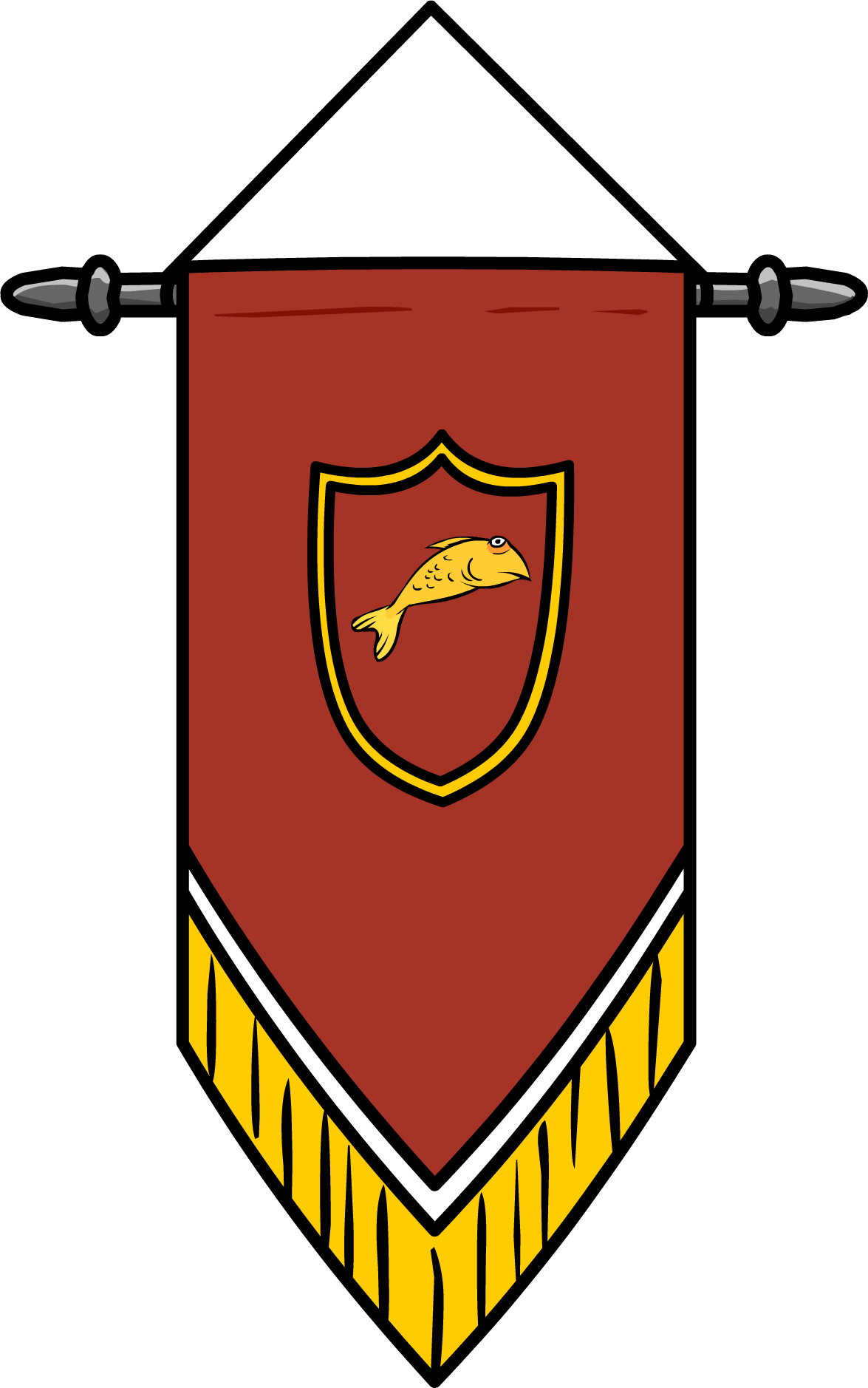 Medieval Heraldic Bannerwith Fish PNG image