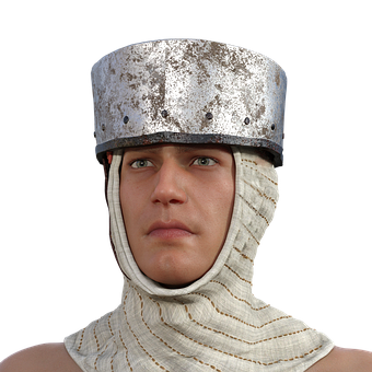 Medieval Knight Helmet Portrait PNG image