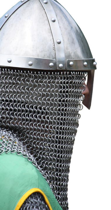 Medieval Knight Helmetand Chainmail PNG image