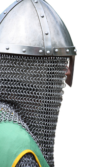 Medieval Knight Helmetand Chainmail PNG image
