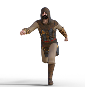 Medieval Knight Running3 D Model PNG image