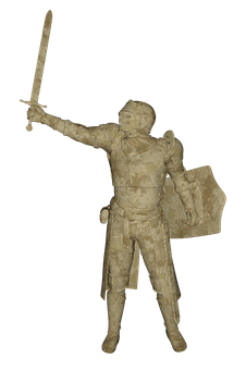 Medieval Knight Statue Pose PNG image