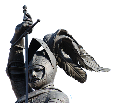 Medieval Knight Statue Silhouette PNG image