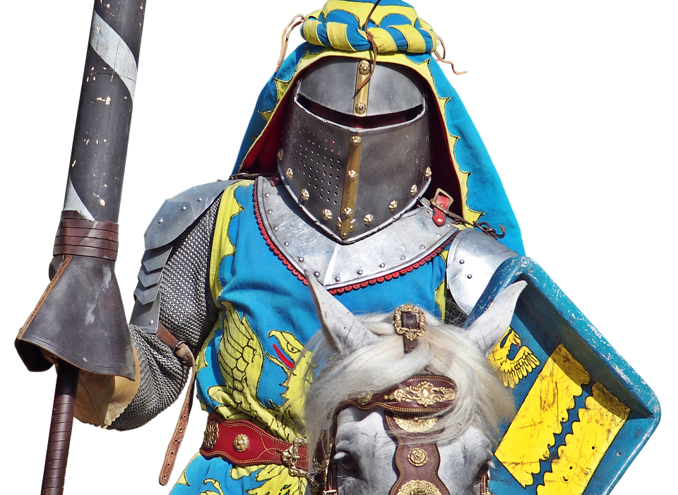 Medieval Knightand Steedin Armor PNG image
