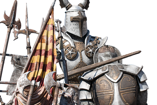 Medieval Knights Statues PNG image
