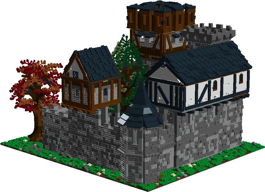 Medieval Lego Castle Structure PNG image
