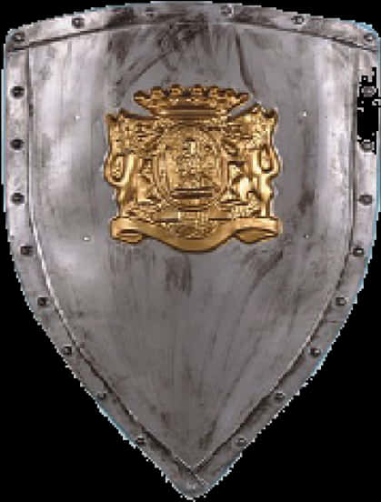 Medieval Shieldwith Golden Crest PNG image