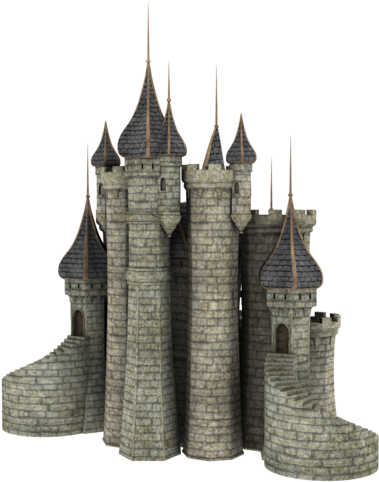 Medieval Stone Castle3 D Model PNG image