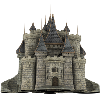 Medieval Stone Castle3 D Model PNG image