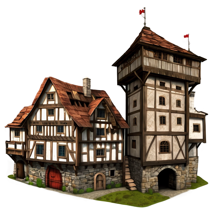 Medieval Town Illustration Png 6 PNG image