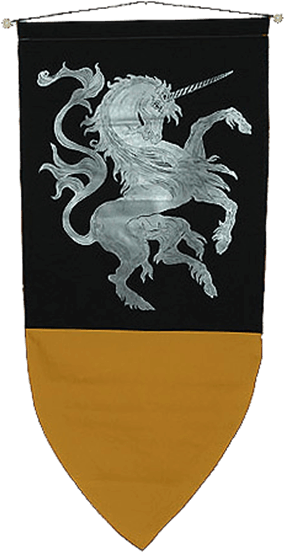 Medieval Unicorn Heraldry Banner PNG image