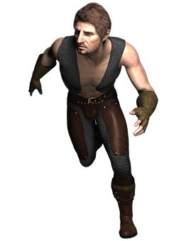 Medieval Video Game Character PNG image