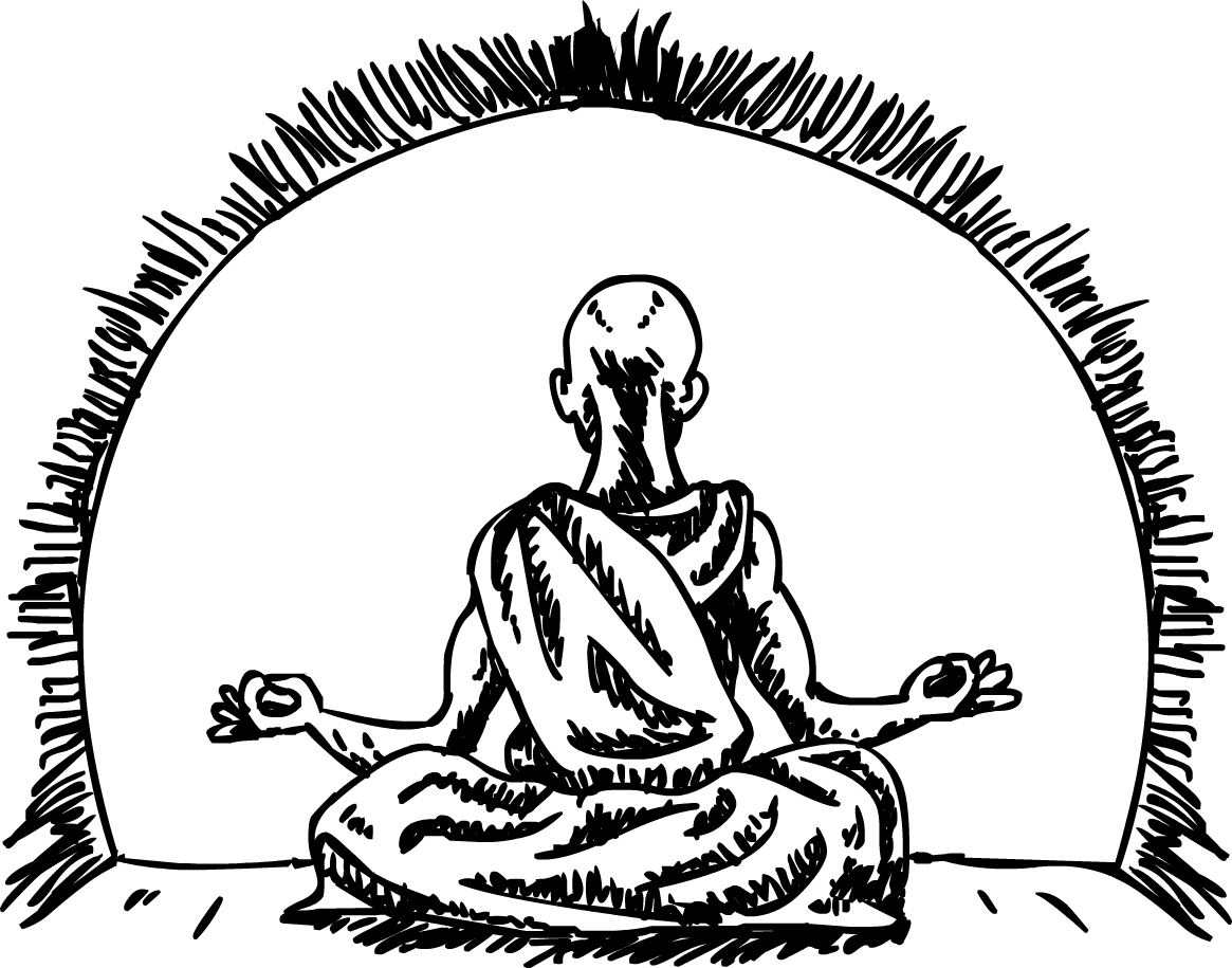 Meditating Monk Silhouette PNG image