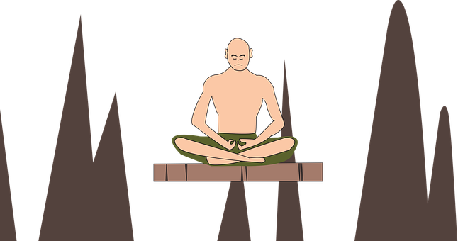 Meditating Monk Silhouette PNG image