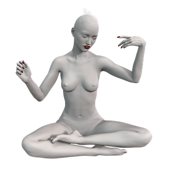 Meditative Statue Pose Woman PNG image