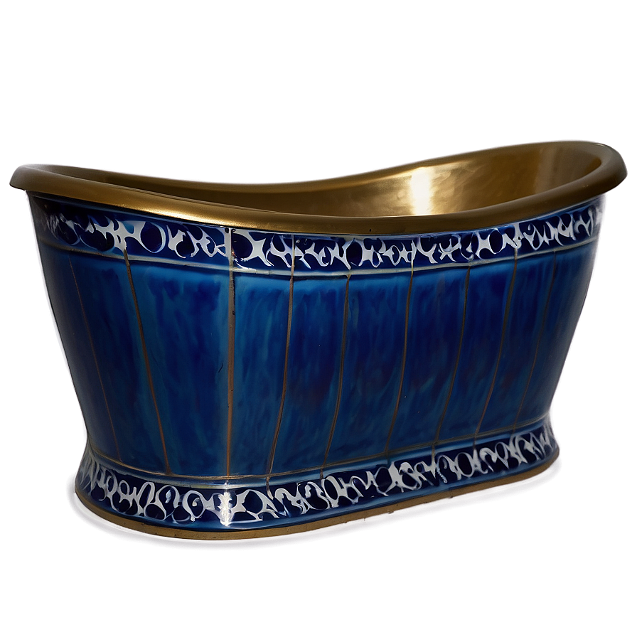 Mediterranean Blue Tile Tub Png Xbw PNG image