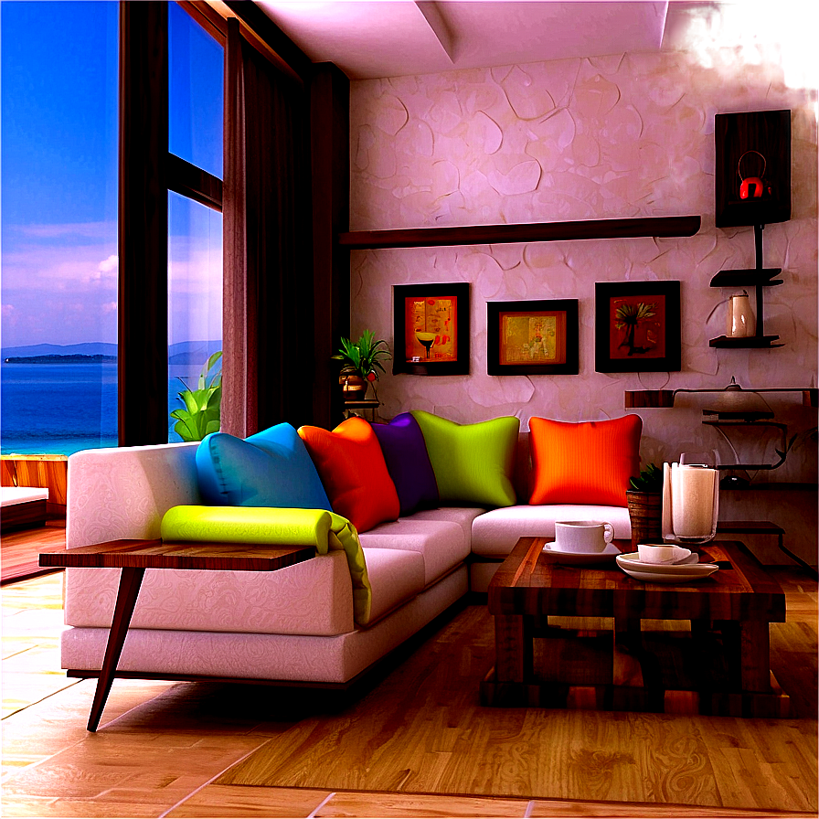 Mediterranean Living Room Png 05242024 PNG image