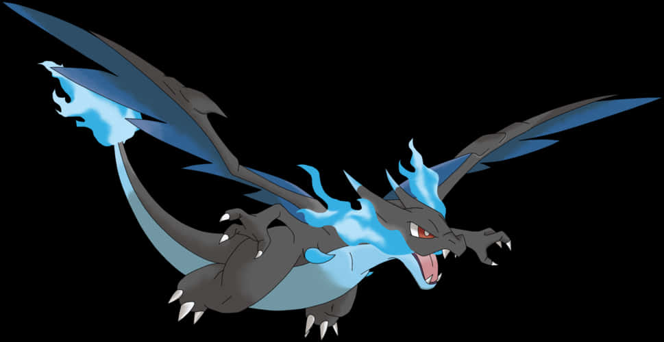 Mega Charizard X Flying PNG image