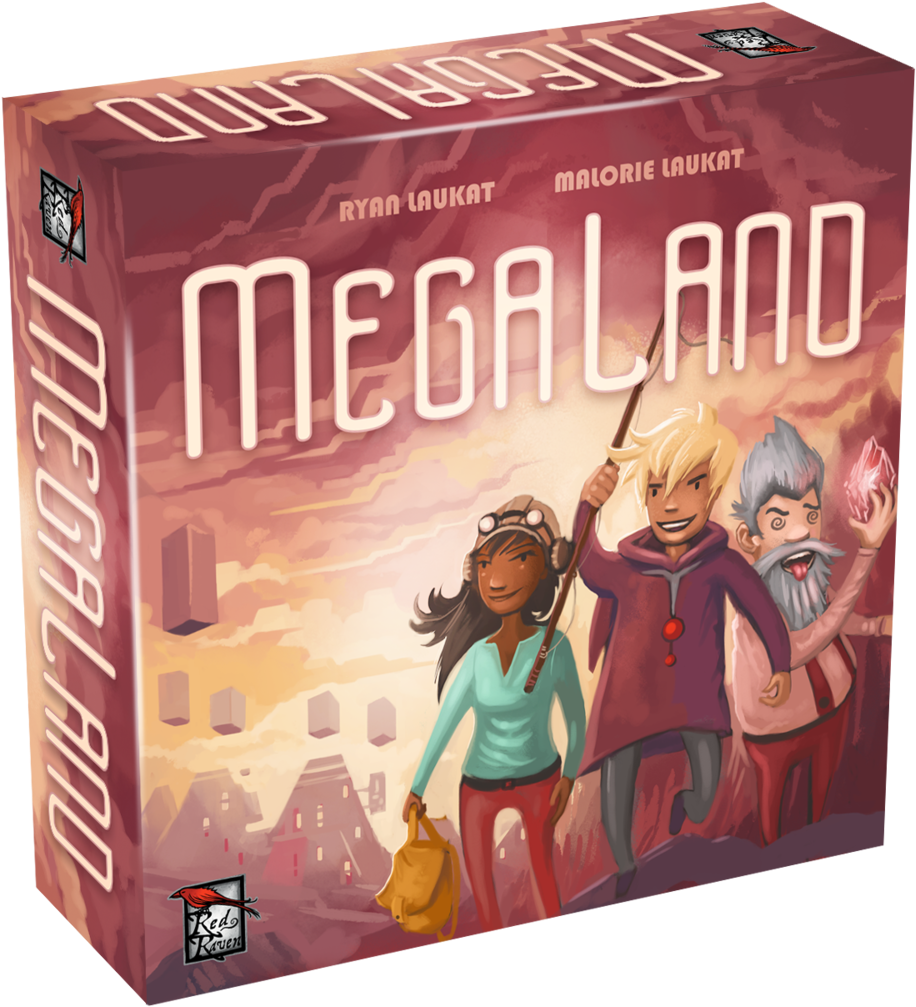 Mega Land Board Game Box Art PNG image