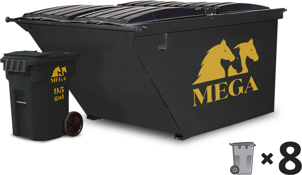 Mega Waste Containers Black PNG image