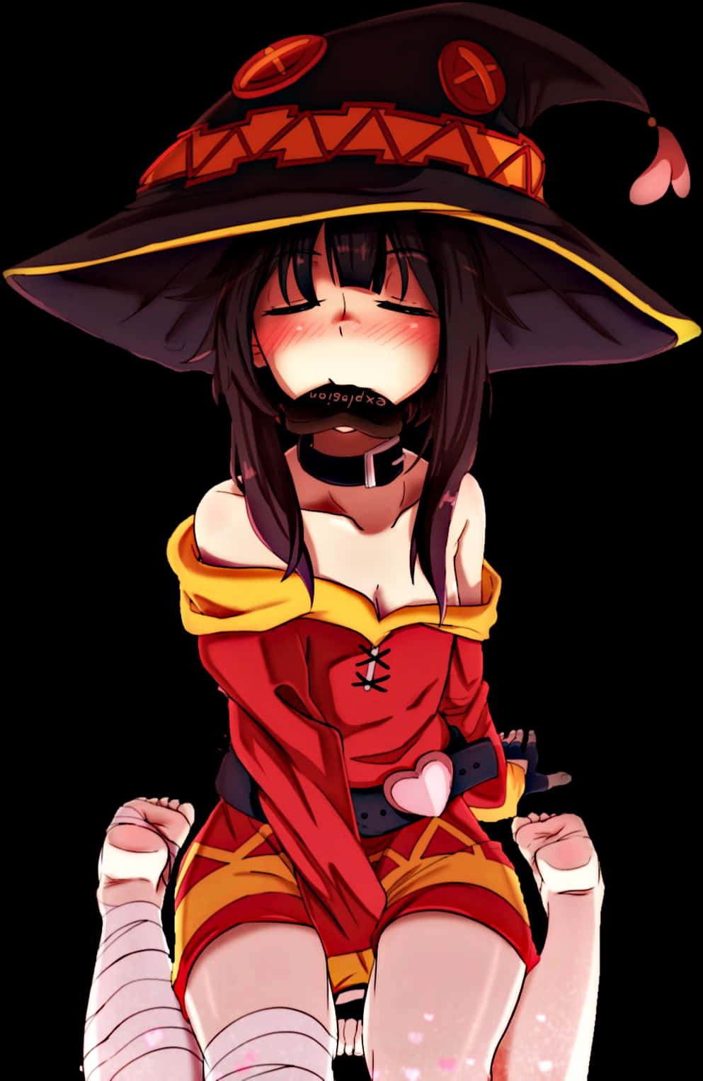 Megumin Anime Character Boundand Gagged PNG image