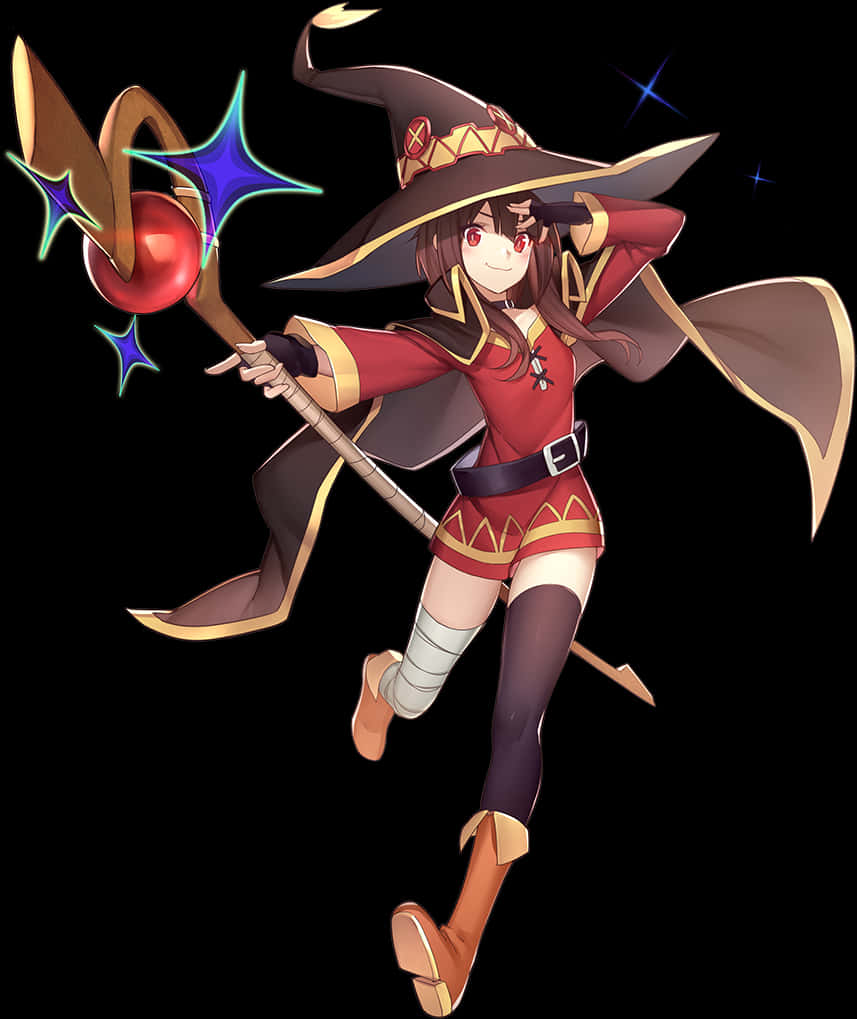 Megumin Casting Magic Spell PNG image