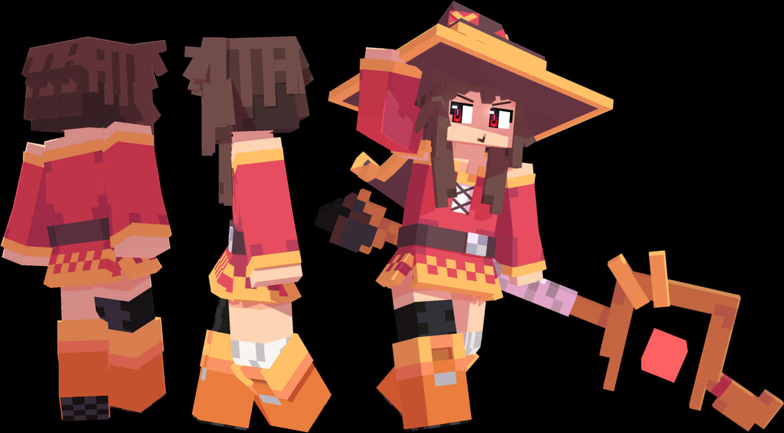 Megumin Voxel Art Character Model PNG image