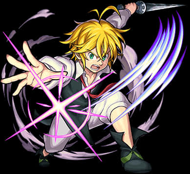 Meliodas_ Anime_ Character_ Action_ Pose PNG image