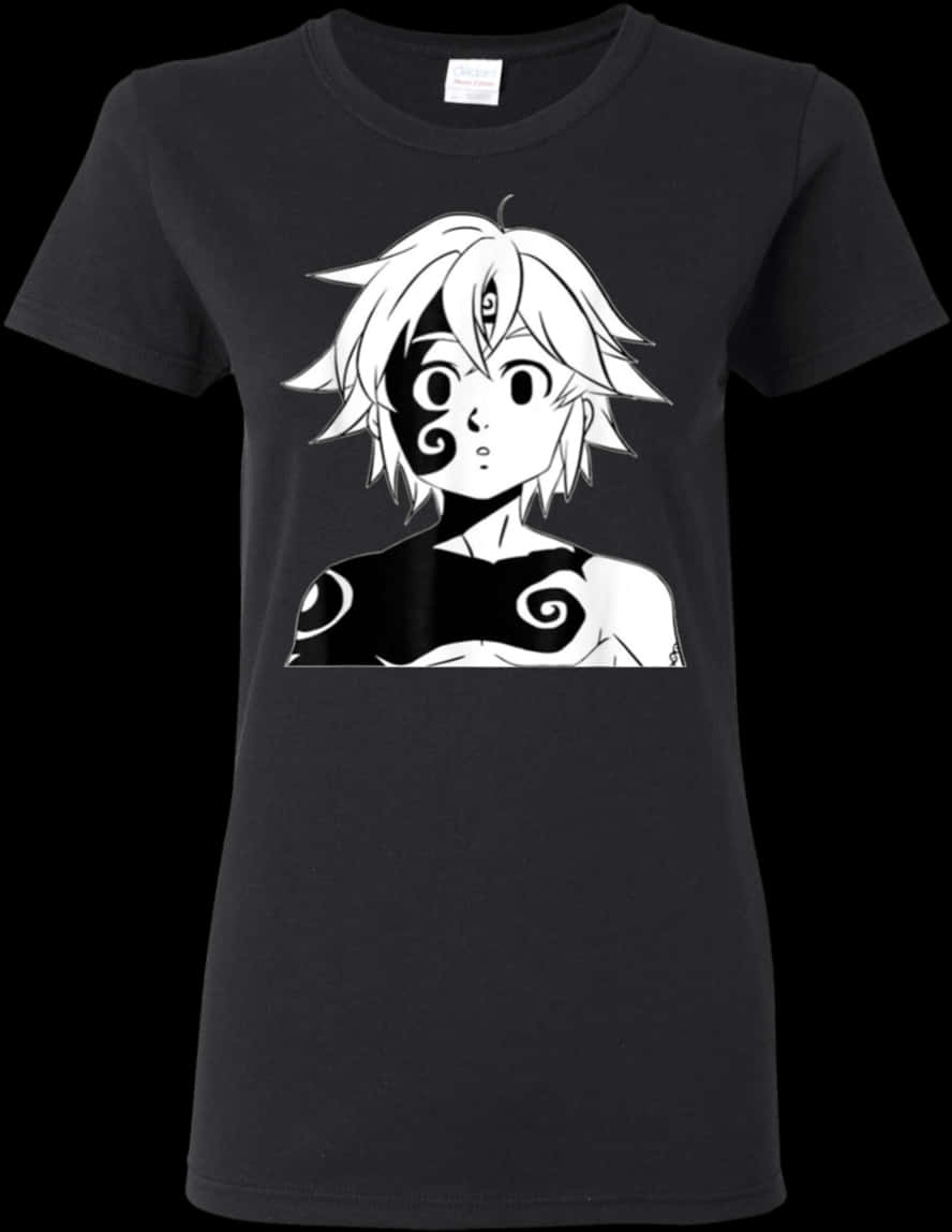 Meliodas Graphic T Shirt Design PNG image